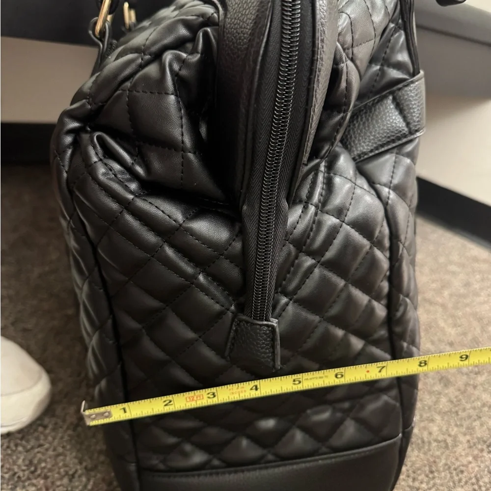 Quilted Black Rolling Laptop Tote - Picture 6 of 8